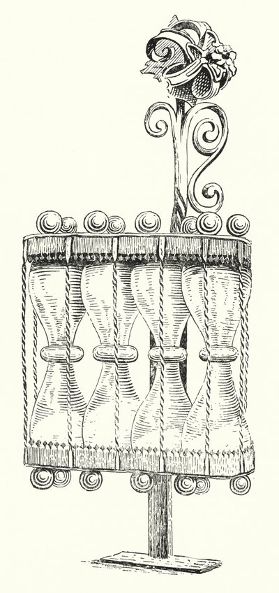 Deutsche Sanduhr aus dem sechzehnten Jahrhundert (Stich) von English School