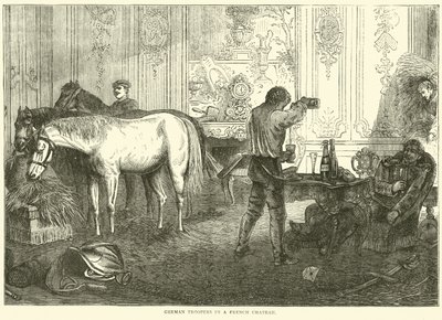 Tyske tropper i et fransk slott, september 1870 av English School