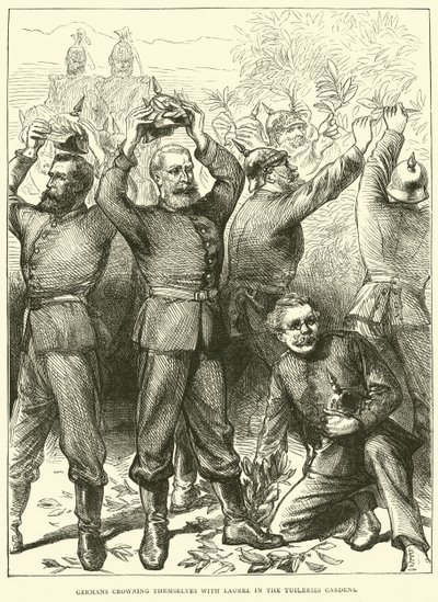 Tyskere kronet seg med Laurel i Tuileries Gardens, mars 1871 av English School