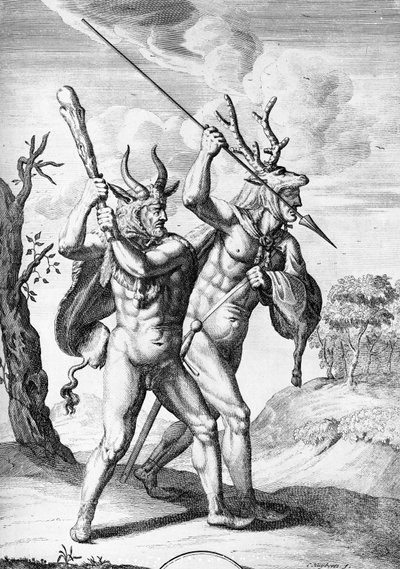 Germans, illustrasjon fra The Commentaries of Caesar oversatt til engelsk av William Duncan, gravert av Cornelis Huyberts, utgitt 1753 av English School