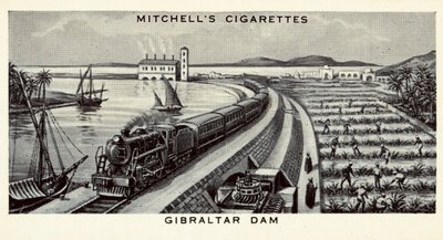 Gibraltar Dam (litho) av English School