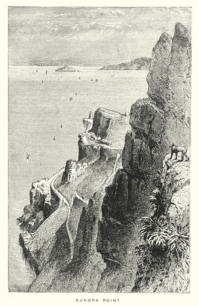 Gibraltar: Europa Point (gravering) av English School