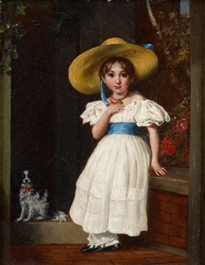 Pike i stråhatt, ca. 1840 av English School
