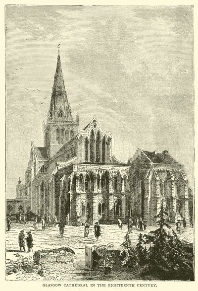 Glasgow katedral på det attende århundre av English School