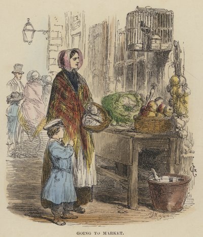Going to Market (farget gravering) av English School