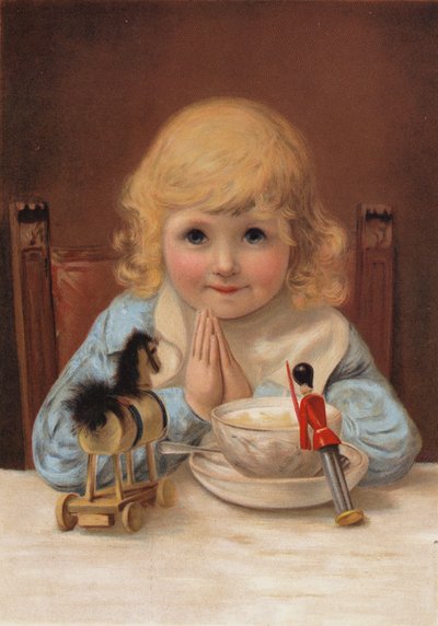Nåde før måltider (chromolitho) av English School