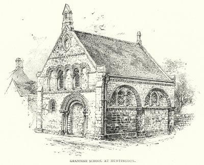 Grammar School på Huntingdon (gravering) av English School