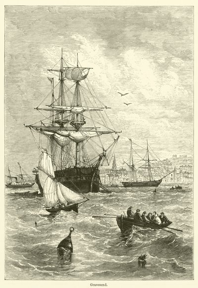 Gravesend (gravering) av English School
