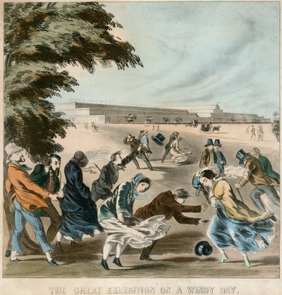 Flott utstilling på en vindfull dag, 1851 av English School