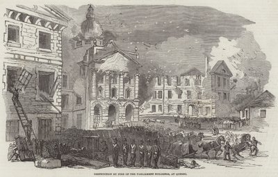 Stor brann i Quebec (gravering) av English School