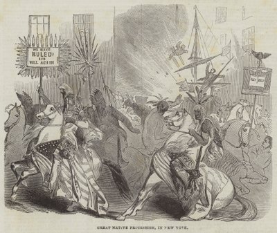 Great Native Procession, i New York (gravering) av English School