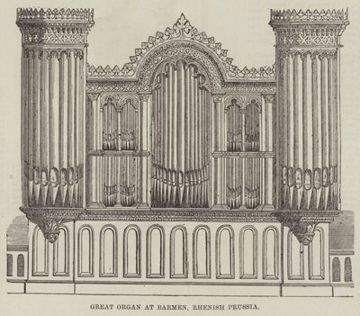 Great Organ at Barmen, Rhenish Preussen (gravering) av English School