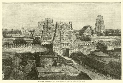 Great Pagoda of Seringham, nær Trichinopoly av English School