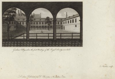 Gresham College, hvor de første møtene i Royal Society ble holdt av English School