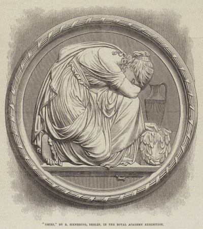 "Grief," av R Siemering, Berlin, i Royal Academy Exhibition (gravering) av English School