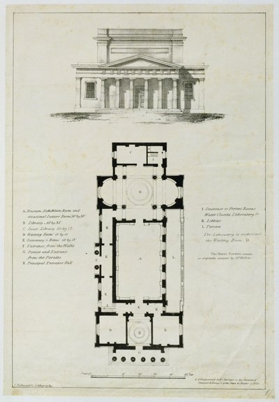 Grunnplan for de nedre forsamlingsrommene, Bath, gravert av Charles Hullmandel (1789-1850) av English School