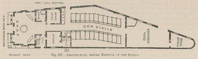 Grunnplan for Holland Park Dairy før fjerning av bodene av English School