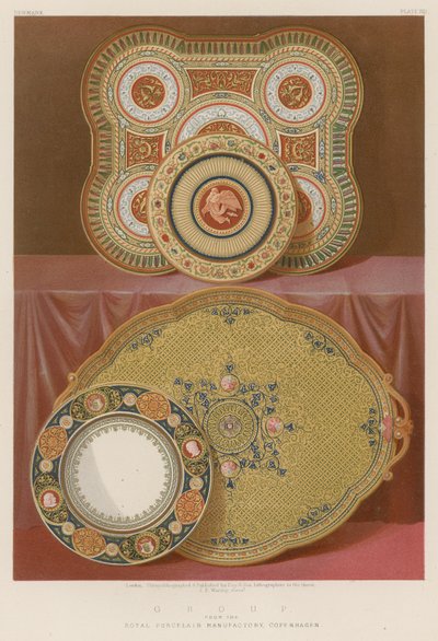 Gruppe aus der Königlichen Porzellanmanufaktur, Kopenhagen von English School