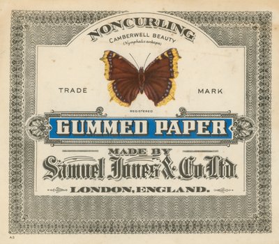 Gummed Paper, laget av Samuel Jones & Co Ltd, London av English School