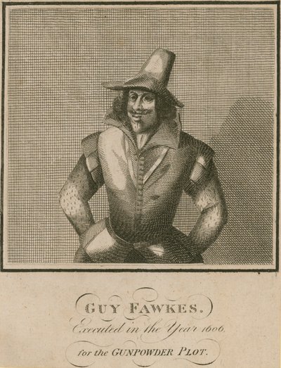 Guy Fawkes, henrettet i år 1606 for kruttplanen av English School