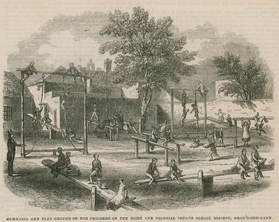 Gymnasia og lekeplass for barna i Home and Colonial Infant School Society av English School