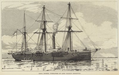 HMS Condor, kommandert av Lord Charles Beresford (gravering) av English School