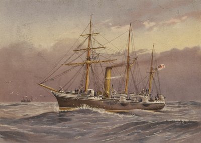 HMS Nymph (slupp) (fargelitografi) av English School