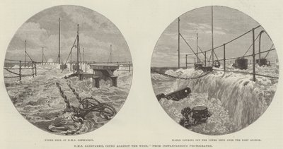 HMS Sanspareil går mot vinden (gravering) av English School