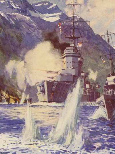 HMS Warspite utenfor kysten av Norge av English School