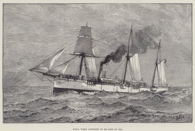 HMS Wasp, ment å gå tapt på sjøen (gravering) av English School