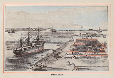 HM indisk troppeskip: Port Said (farget gravering) av English School