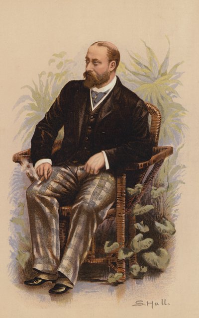 HKH Prinsen av Wales, senere kong Edward VII (fargelitografi) av English School