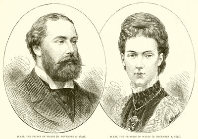 H.R.H. prinsen av Wales (f. 9. november 1841). H.R.H. prinsessen av Wales (f. 1. desember 1844) av English School