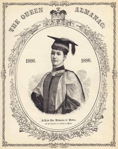 Ihre Königliche Hoheit die Prinzessin von Wales im Kostüm eines Doktors der Musik von English School