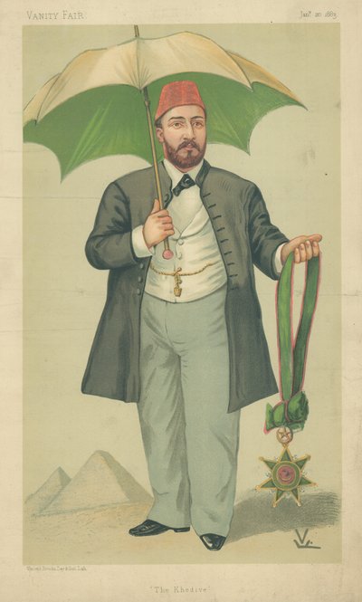 H H Mehemed Tewfik-Pasha, Khedive of Egypt, The Khedive, 20. januar 1883, Vanity Fair tegneserie av English School