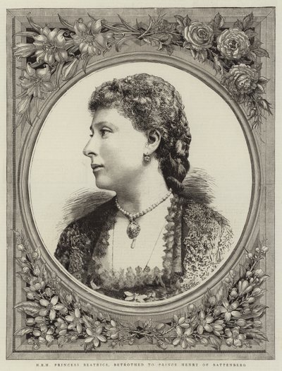 HKH prinsesse Beatrice, forlovet med prins Henry av Battenberg (gravering) av English School