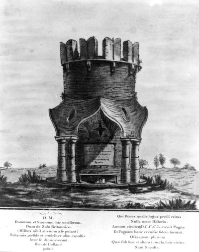 Hackendown-monumentet, gravert av J. Basire, 1780 (akvatint med etsning) av English School