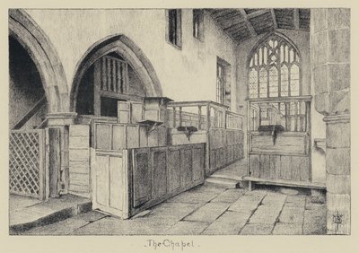 Haddon Hall, kapellet (litho) av English School