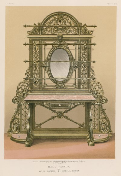 Hall Table av Yates, Haywood og Drabble, London av English School