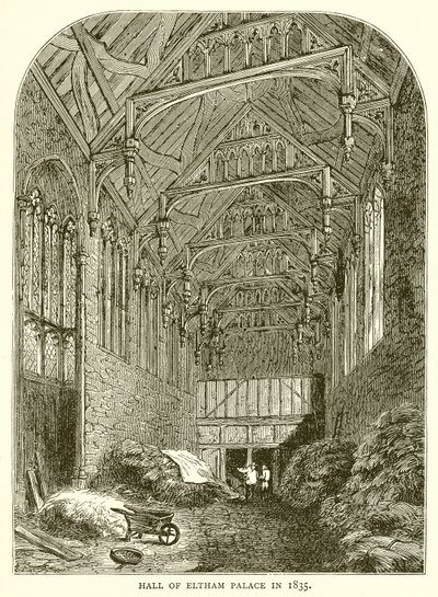 Hall of Eltham Palace i 1835 av English School