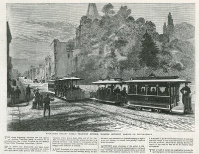 Hallidies Parent Cable Tramway System fungerte uten hester eller lokomotiver av English School