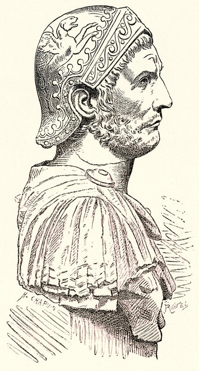 Hannibal, illustrasjon fra History of Rome av Victor Duruy, utgitt 1884 (digitalt forbedret bilde) av English School