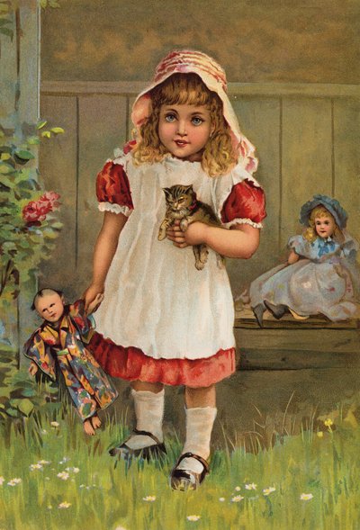 Happy Childhood (farge litho) av English School
