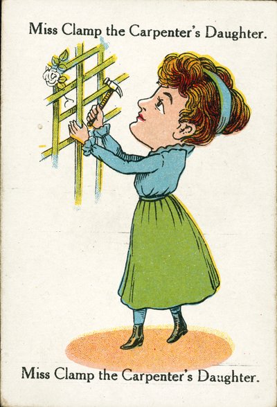 Glückliche Familien, ca. 1920: Miss Clamp, die Tochter des Zimmermanns von English School