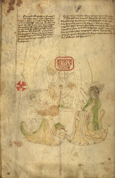 Harley 318, f.8v Henry VI, konge av England, og hans kone, Margaret av Anjou, illustrasjon fra 