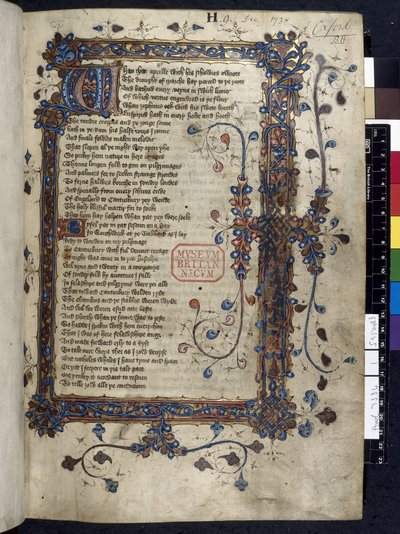 Harley 7334, f.1 Illuminated Initial 