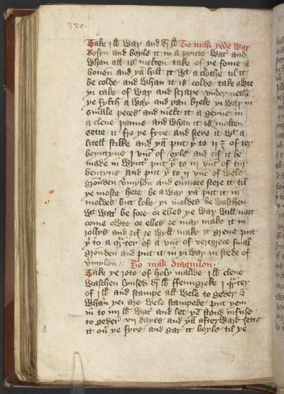 Harley MS 2378 Medisinske og kulinariske oppskrifter, ca. 1395 (blekk på vellum) av English School