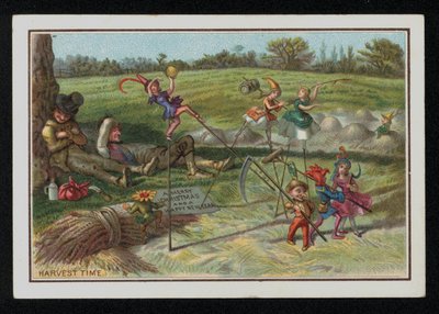 Høsttid, julehilsen. (chromolitho) av English School