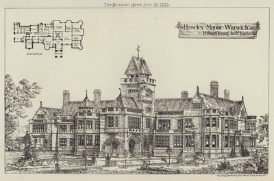 Haseley Manor, Warwick (gravering) av English School