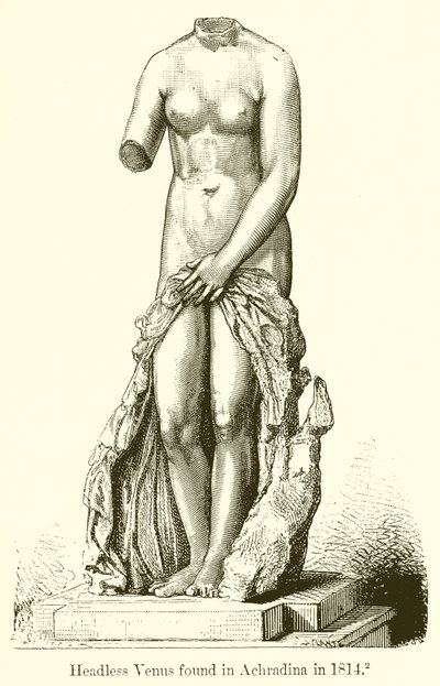 Hodeløs Venus funnet i Achradina i 1814 av English School